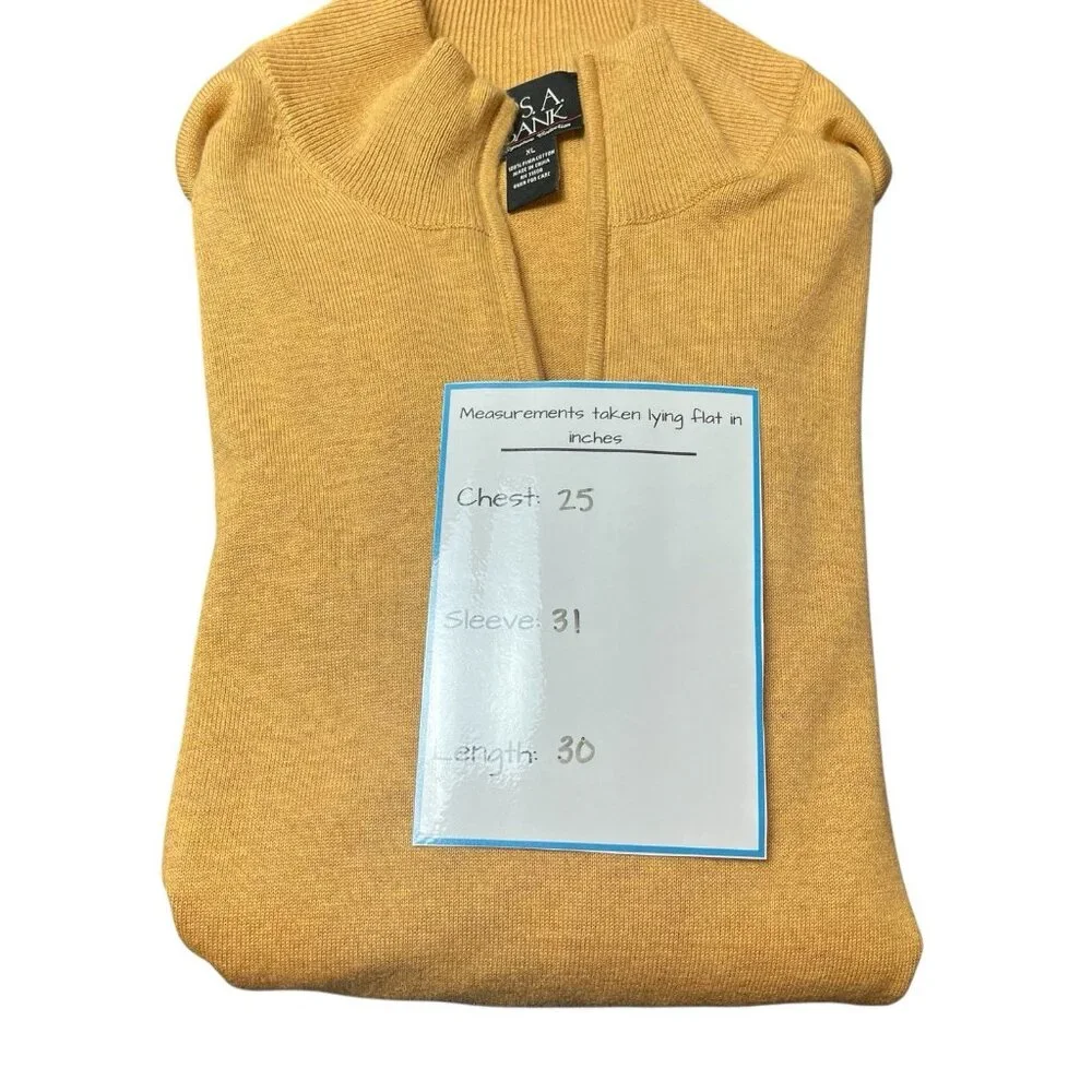 Jos A Bank Signature Collection 1/4‎ Zip Sweater Pullover Pima Cotton XL